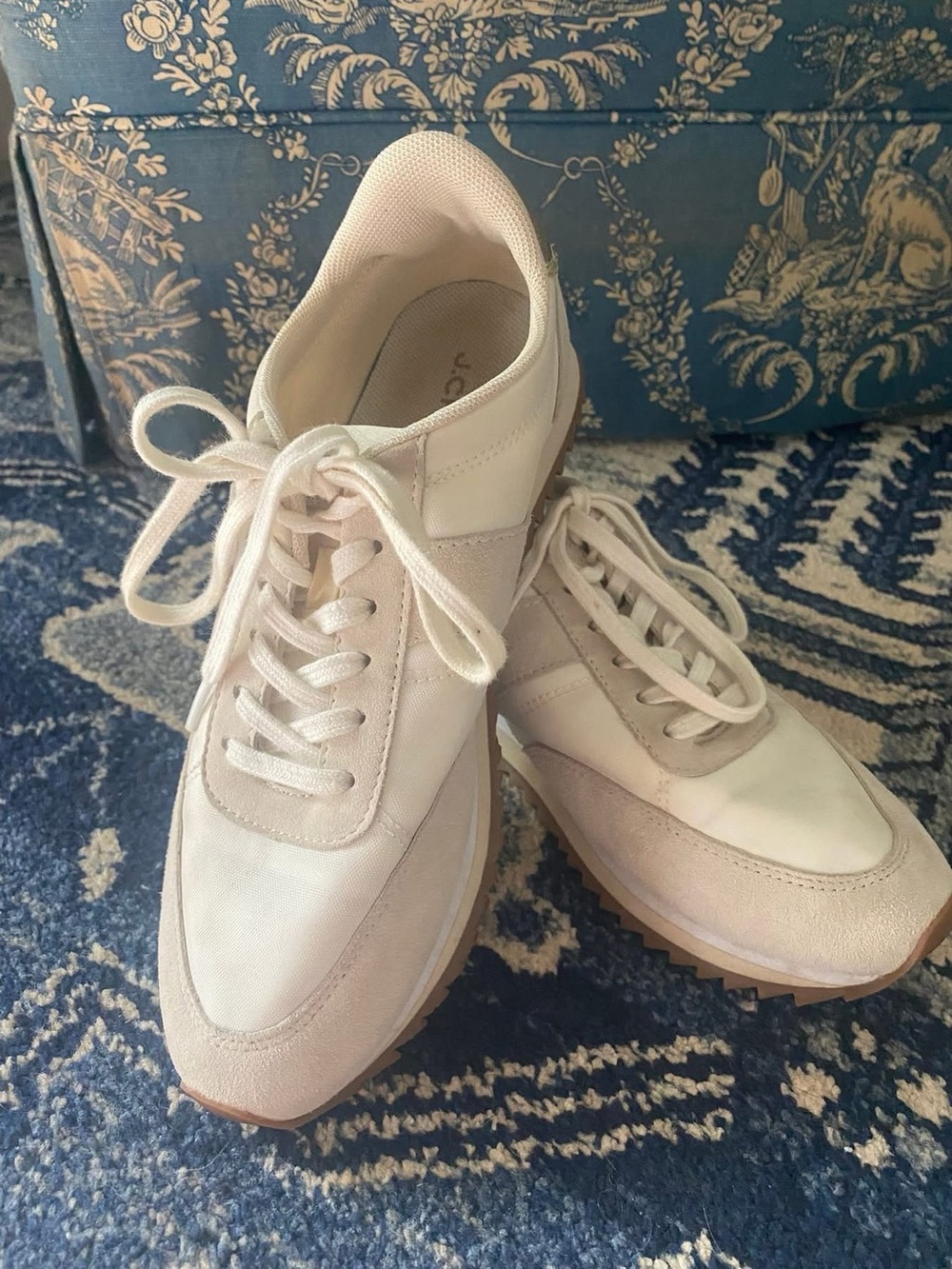 J. Crew Women's Cream and Light Taupe Lace-Up Sneakers